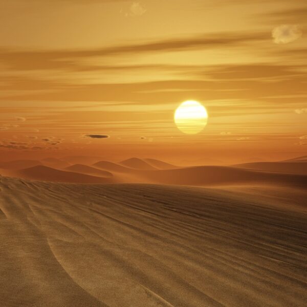 sunset over the desert - deposit photos