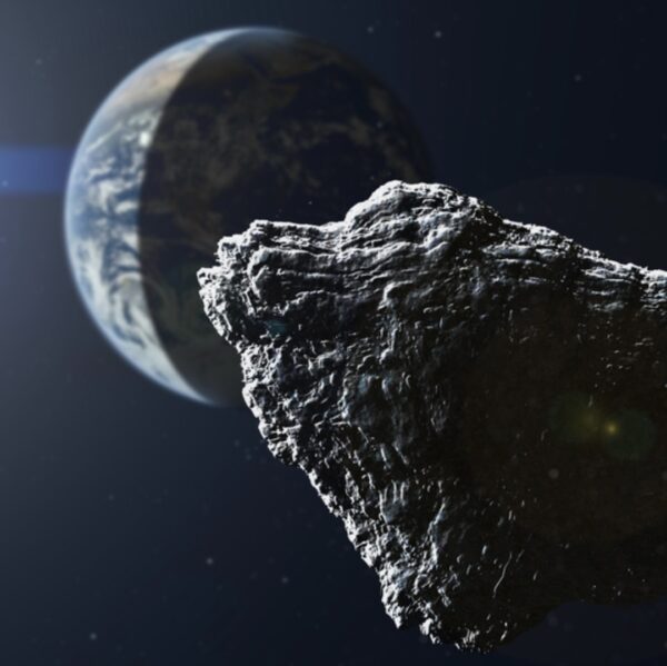 earth and asteroid