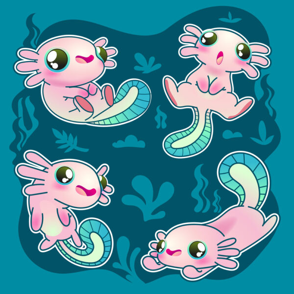 cute axolotl set - deposit photos