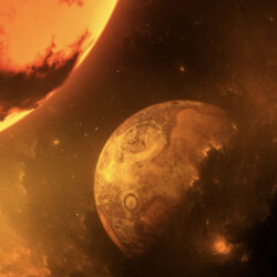 Young Earth and Moon - deposit photos