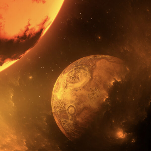Young Earth and Moon - deposit photos