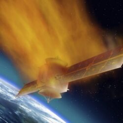 Satellite burning - deposit photos